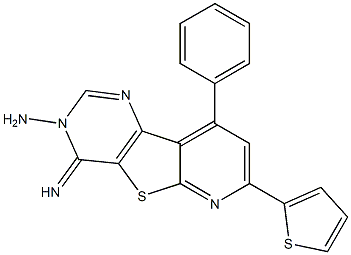 4-imino-9-phenyl-7-(2-thienyl)pyrido[3',2':4,5]thieno[3,2-d]pyrimidin-3(4H)-ylamine Struktur