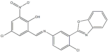 2-({[3-(1,3-benzoxazol-2-yl)-4-chlorophenyl]imino}methyl)-4-chloro-6-nitrophenol