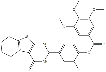2-methoxy-4-(4-oxo-1,2,3,4,5,6,7,8-octahydro[1]benzothieno[2,3-d]pyrimidin-2-yl)phenyl 3,4,5-trimethoxybenzoate