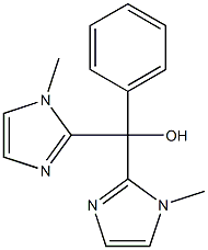 ビス(1-メチル-1H-イミダゾール-2-イル)(フェニル)メタノール 化学構造式
