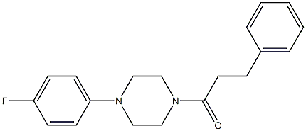 1-(4-fluorophenyl)-4-(3-phenylpropanoyl)piperazine 化学構造式