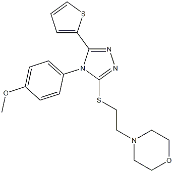 4-(2-{[4-(4-methoxyphenyl)-5-(2-thienyl)-4H-1,2,4-triazol-3-yl]sulfanyl}ethyl)morpholine Struktur