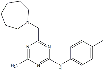 N-[4-amino-6-(1-azepanylmethyl)-1,3,5-triazin-2-yl]-N-(4-methylphenyl)amine 结构式