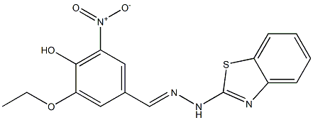 3-ethoxy-4-hydroxy-5-nitrobenzaldehyde 1,3-benzothiazol-2-ylhydrazone Structure
