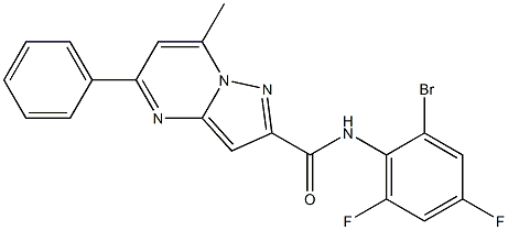 N-(2-bromo-4,6-difluorophenyl)-7-methyl-5-phenylpyrazolo[1,5-a]pyrimidine-2-carboxamide Struktur