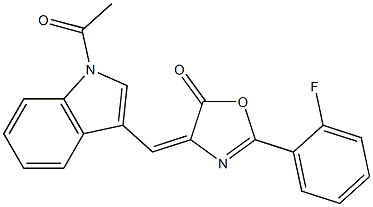 4-[(1-acetyl-1H-indol-3-yl)methylene]-2-(2-fluorophenyl)-1,3-oxazol-5(4H)-one Structure