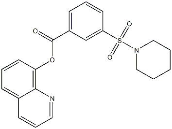 8-quinolinyl 3-(1-piperidinylsulfonyl)benzoate 化学構造式