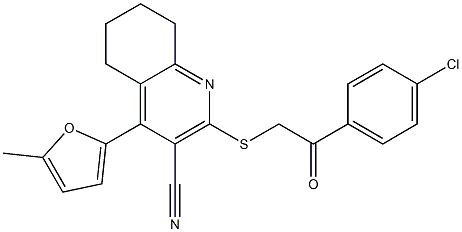  2-{[2-(4-chlorophenyl)-2-oxoethyl]sulfanyl}-4-(5-methyl-2-furyl)-5,6,7,8-tetrahydro-3-quinolinecarbonitrile