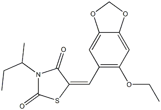 3-sec-butyl-5-[(6-ethoxy-1,3-benzodioxol-5-yl)methylene]-1,3-thiazolidine-2,4-dione Structure