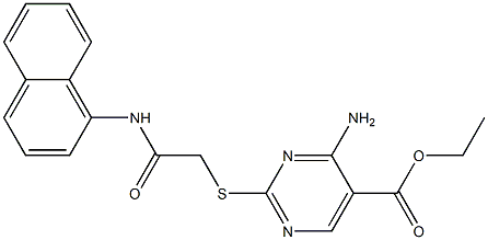 ethyl 4-amino-2-{[2-(naphthalen-1-ylamino)-2-oxoethyl]sulfanyl}pyrimidine-5-carboxylate Struktur