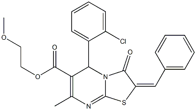 2-methoxyethyl 2-benzylidene-5-(2-chlorophenyl)-7-methyl-3-oxo-2,3-dihydro-5H-[1,3]thiazolo[3,2-a]pyrimidine-6-carboxylate
