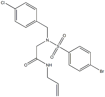 N-allyl-2-[[(4-bromophenyl)sulfonyl](4-chlorobenzyl)amino]acetamide 结构式