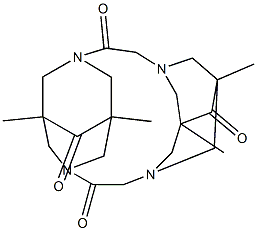 1,8,10,17-tetramethyl-3,6,12,15-tetraazapentacyclo[13.3.1.1~3,17~.1~6,10~.1~8,12~]docosane-4,9,14,18-tetrone 化学構造式