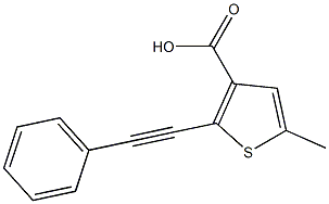 5-methyl-2-(phenylethynyl)-3-thiophenecarboxylic acid Structure