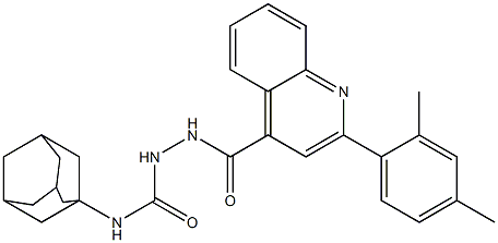 N-(1-adamantyl)-2-{[2-(2,4-dimethylphenyl)-4-quinolinyl]carbonyl}hydrazinecarboxamide Struktur