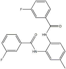 3-fluoro-N-{2-[(3-fluorobenzoyl)amino]-5-methylphenyl}benzamide Struktur