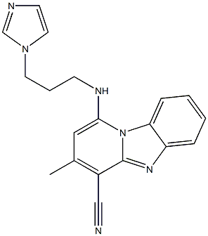 1-{[3-(1H-imidazol-1-yl)propyl]amino}-3-methylpyrido[1,2-a]benzimidazole-4-carbonitrile Structure