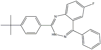 2-(4-tert-butylphenyl)-7-fluoro-5-phenyl-3H-1,3,4-benzotriazepine Struktur