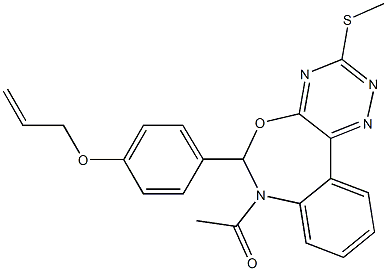 7-acetyl-6-[4-(allyloxy)phenyl]-3-(methylsulfanyl)-6,7-dihydro[1,2,4]triazino[5,6-d][3,1]benzoxazepine Structure
