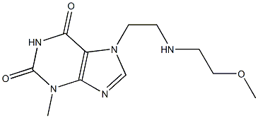 7-{2-[(2-methoxyethyl)amino]ethyl}-3-methyl-3,7-dihydro-1H-purine-2,6-dione Struktur