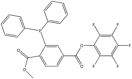 1-Methyl-4-(pentafluorophenyl)-2-(diphenylphosphino)-1,4-benzenedicarboxylate Structure