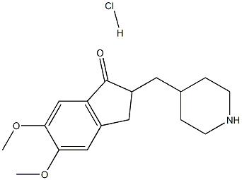 2,3-Dihydro-5,6-dimethoxy-2-[(4-piperidinyl)methyl]-1H-inden-1-one.HCl Structure