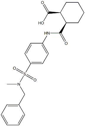 (1S,2R)-2-[(4-{[benzyl(methyl)amino]sulfonyl}anilino)carbonyl]cyclohexanecarboxylic acid Structure