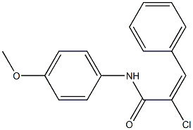 (E)-2-chloro-N-(4-methoxyphenyl)-3-phenyl-2-propenamide Structure