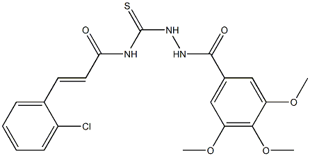 (E)-3-(2-chlorophenyl)-N-{[2-(3,4,5-trimethoxybenzoyl)hydrazino]carbothioyl}-2-propenamide Structure