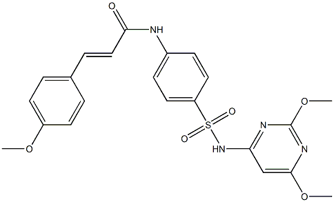 (E)-N-(4-{[(2,6-dimethoxy-4-pyrimidinyl)amino]sulfonyl}phenyl)-3-(4-methoxyphenyl)-2-propenamide 结构式