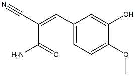 (Z)-2-cyano-3-(3-hydroxy-4-methoxyphenyl)-2-propenamide Structure