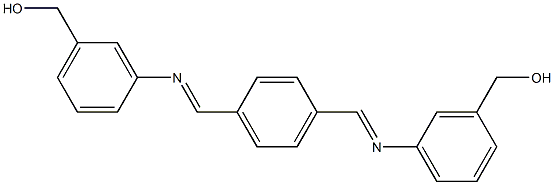 [3-({(E)-[4-({[3-(hydroxymethyl)phenyl]imino}methyl)phenyl]methylidene}amino)phenyl]methanol 化学構造式