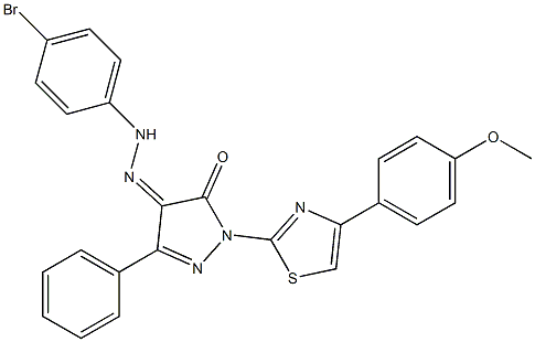 1-[4-(4-methoxyphenyl)-1,3-thiazol-2-yl]-3-phenyl-1H-pyrazole-4,5-dione 4-[N-(4-bromophenyl)hydrazone]