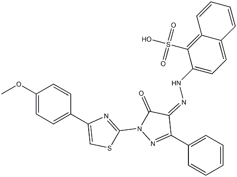 2-(2-{1-[4-(4-methoxyphenyl)-1,3-thiazol-2-yl]-5-oxo-3-phenyl-1,5-dihydro-4H-pyrazol-4-ylidene}hydrazino)-1-naphthalenesulfonic acid