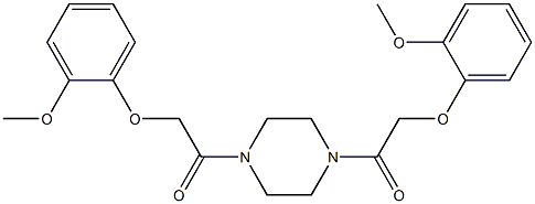 2-(2-methoxyphenoxy)-1-{4-[2-(2-methoxyphenoxy)acetyl]-1-piperazinyl}-1-ethanone Structure