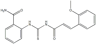 2-[({[(E)-3-(2-methoxyphenyl)-2-propenoyl]amino}carbothioyl)amino]benzamide 结构式