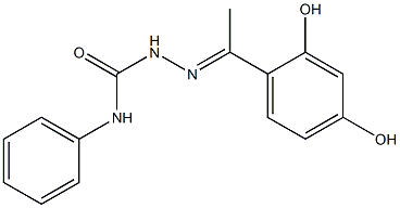 2-[(E)-1-(2,4-dihydroxyphenyl)ethylidene]-N-phenyl-1-hydrazinecarboxamide Struktur