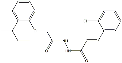 2-[2-(sec-butyl)phenoxy]-N'-[(E)-3-(2-chlorophenyl)-2-propenoyl]acetohydrazide Structure