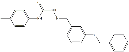 2-{(E)-[3-(benzyloxy)phenyl]methylidene}-N-(4-methylphenyl)-1-hydrazinecarbothioamide Struktur