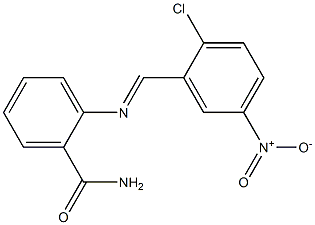 2-{[(E)-(2-chloro-5-nitrophenyl)methylidene]amino}benzamide Struktur