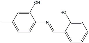 2-{[(E)-(2-hydroxyphenyl)methylidene]amino}-5-methylphenol Struktur