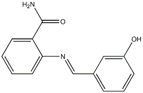 2-{[(E)-(3-hydroxyphenyl)methylidene]amino}benzamide Struktur