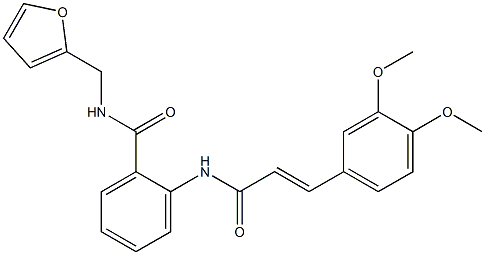2-{[(E)-3-(3,4-dimethoxyphenyl)-2-propenoyl]amino}-N-(2-furylmethyl)benzamide Struktur