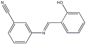 3-{[(E)-(2-hydroxyphenyl)methylidene]amino}benzonitrile Struktur