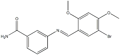 3-{[(E)-(5-bromo-2,4-dimethoxyphenyl)methylidene]amino}benzamide