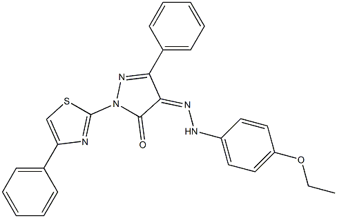 3-phenyl-1-(4-phenyl-1,3-thiazol-2-yl)-1H-pyrazole-4,5-dione 4-[N-(4-ethoxyphenyl)hydrazone]