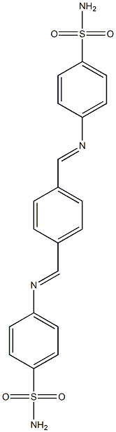 4-({(E)-[4-({[4-(aminosulfonyl)phenyl]imino}methyl)phenyl]methylidene}amino)benzenesulfonamide Struktur