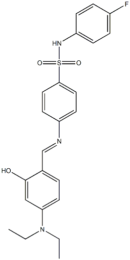 4-({(E)-[4-(diethylamino)-2-hydroxyphenyl]methylidene}amino)-N-(4-fluorophenyl)benzenesulfonamide Structure