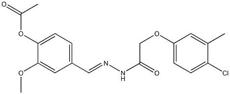 4-({(E)-2-[2-(4-chloro-3-methylphenoxy)acetyl]hydrazono}methyl)-2-methoxyphenyl acetate Struktur