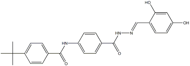 4-(tert-butyl)-N-[4-({2-[(E)-(2,4-dihydroxyphenyl)methylidene]hydrazino}carbonyl)phenyl]benzamide Structure
